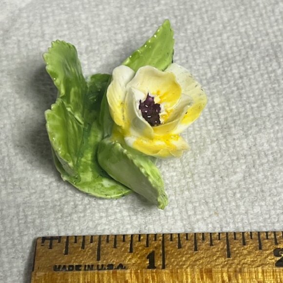 VTG ONE Adderley Floral Bone China Place-Name Card Holder Yellow England 1.5" - Picture 14 of 14